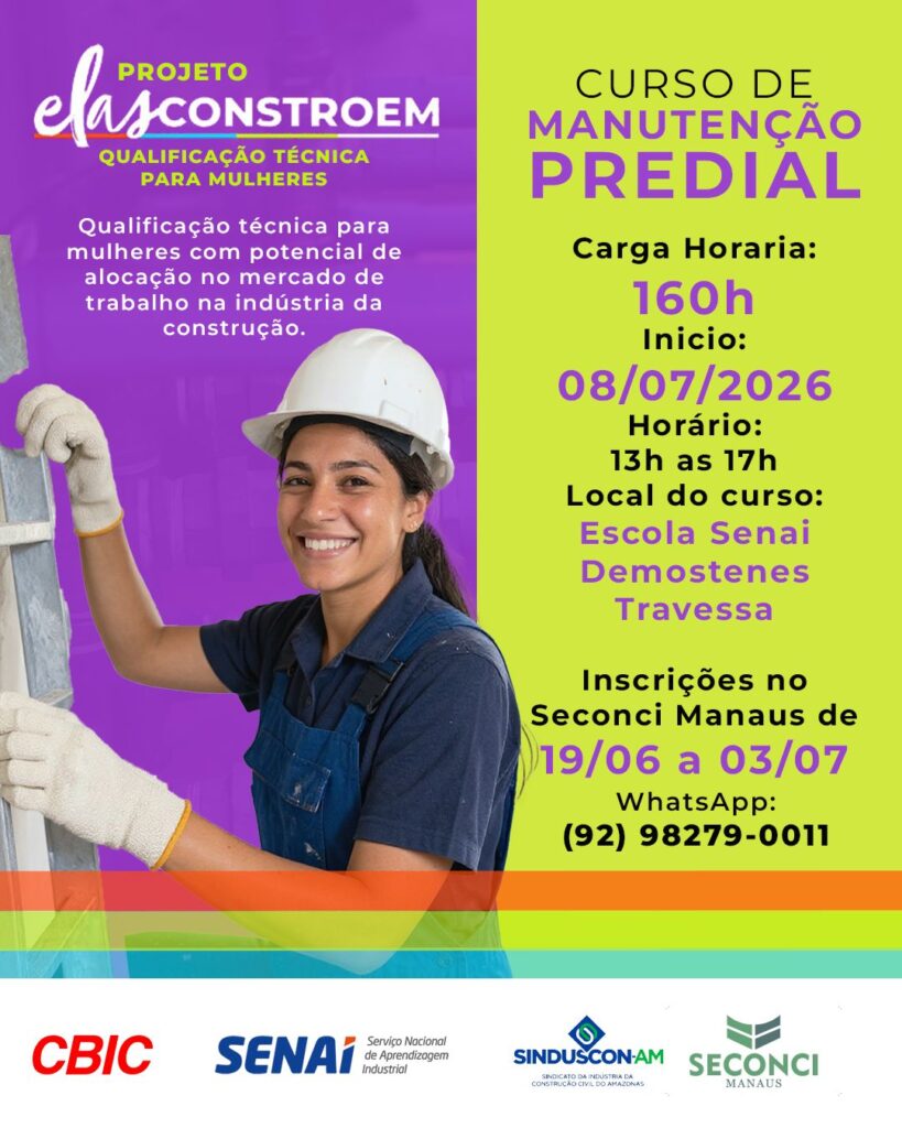 Inscrições abertas para nova turma do Projeto Elas Constroem